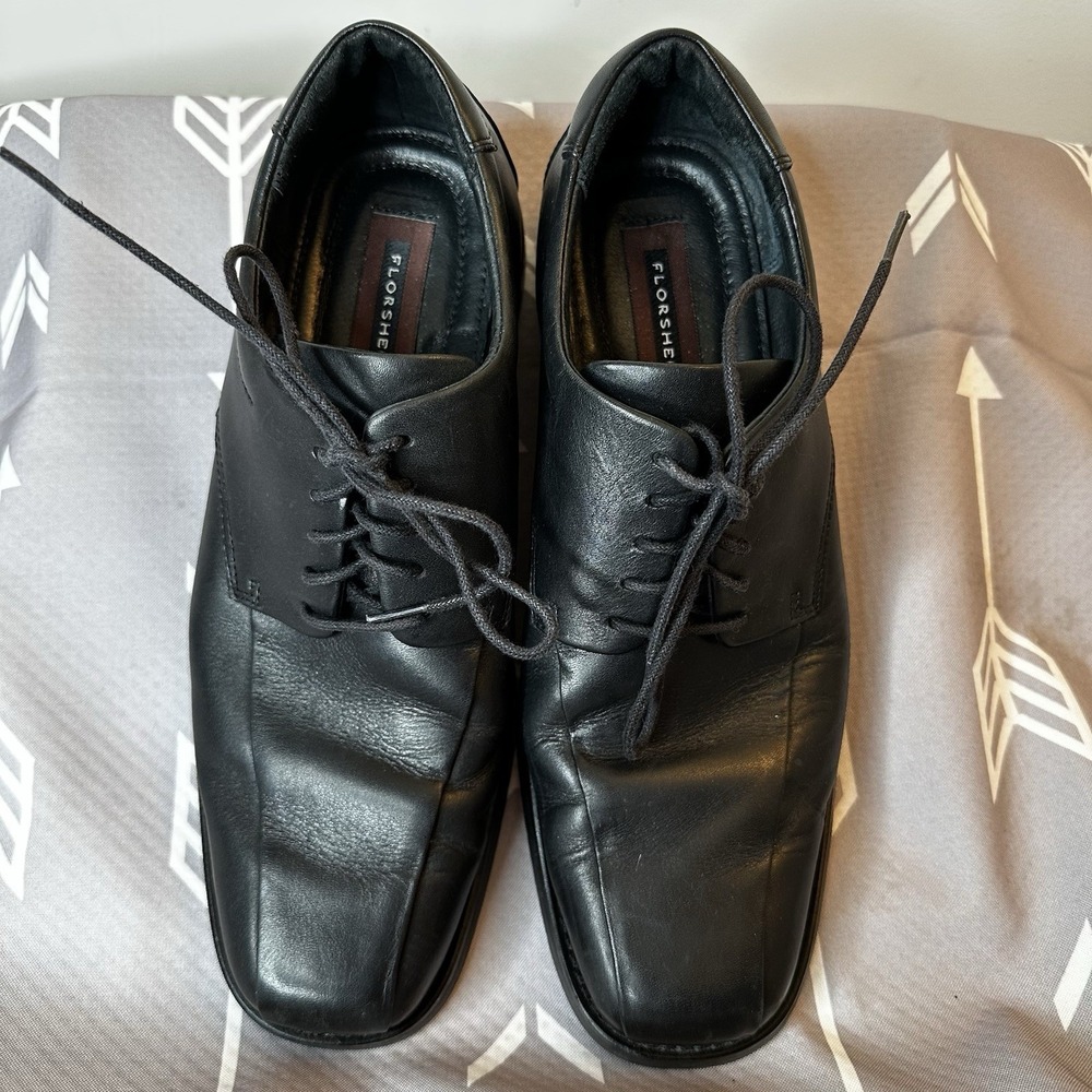 Florsheim Midtown Cap Toe Oxford Black Men's Sz 9D Lace Up Leather Dress Shoes